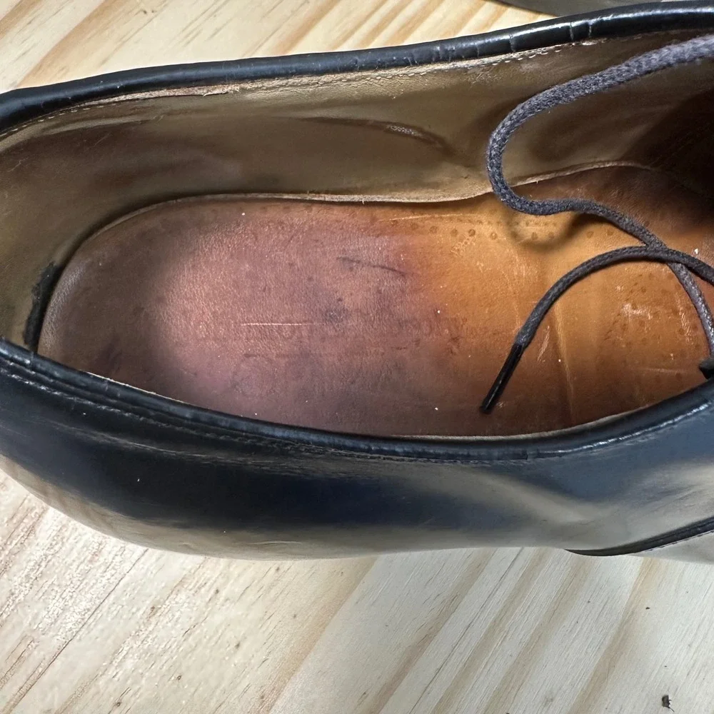 Johnston & Murphy Optima Black Leather Cap‎ Toe Oxford Dress Shoes USA Made 10.5